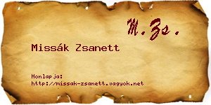 Missák Zsanett névjegykártya